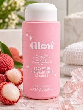 💙 GLOW Body Wash -  Lychee & Crystal Waters Made In England